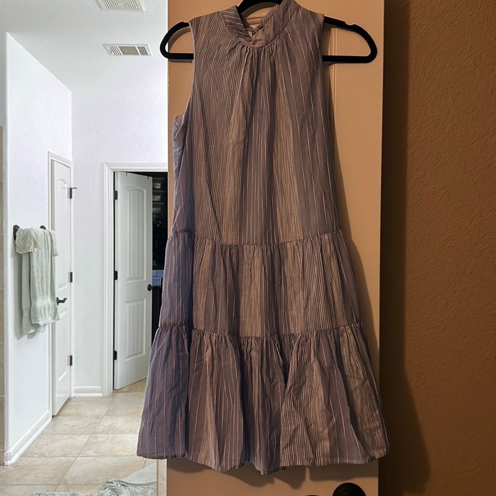 Calvin Klein blue dress.